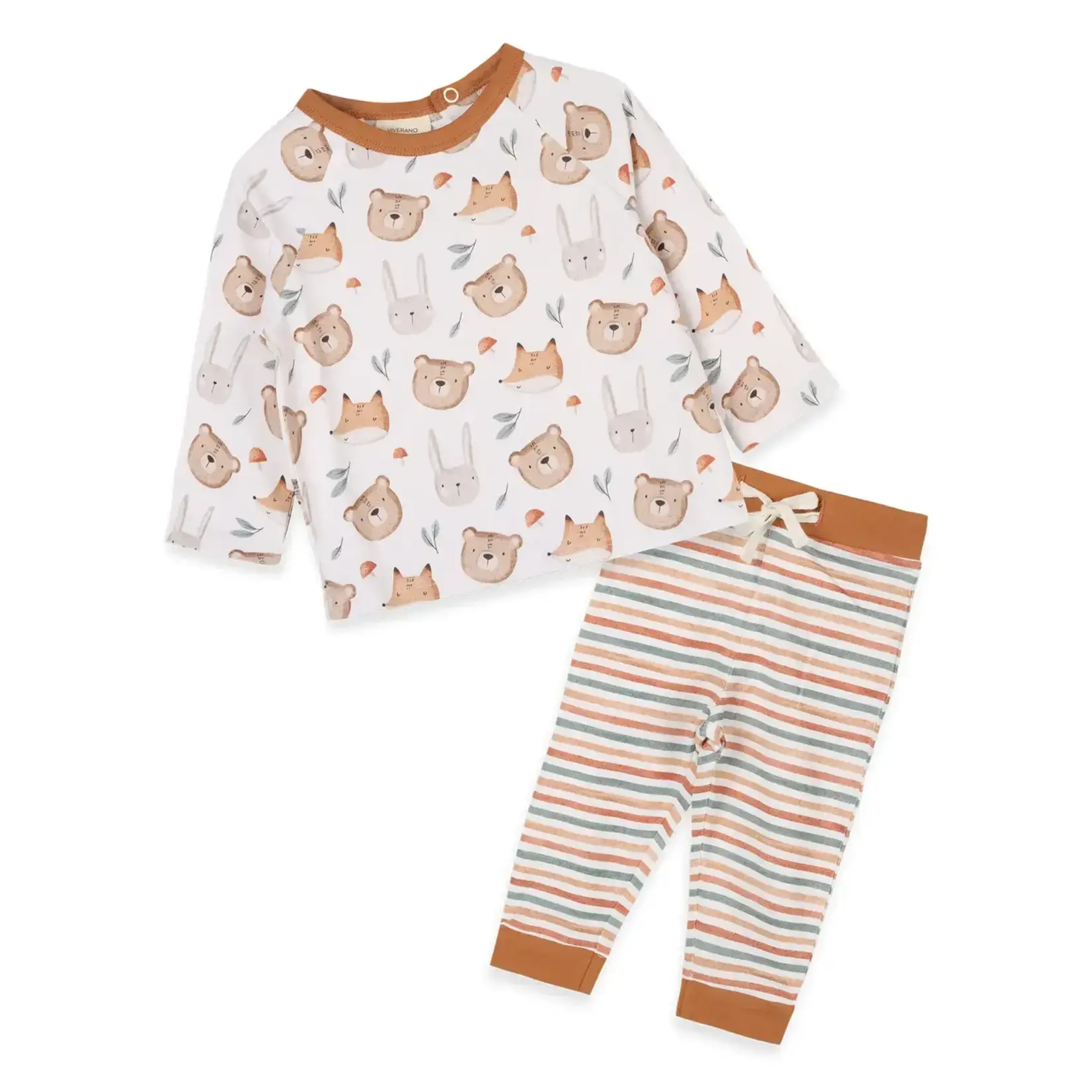 Viverano Organics Forest Animals Baby Top & Pants Set (Organic Jersey)