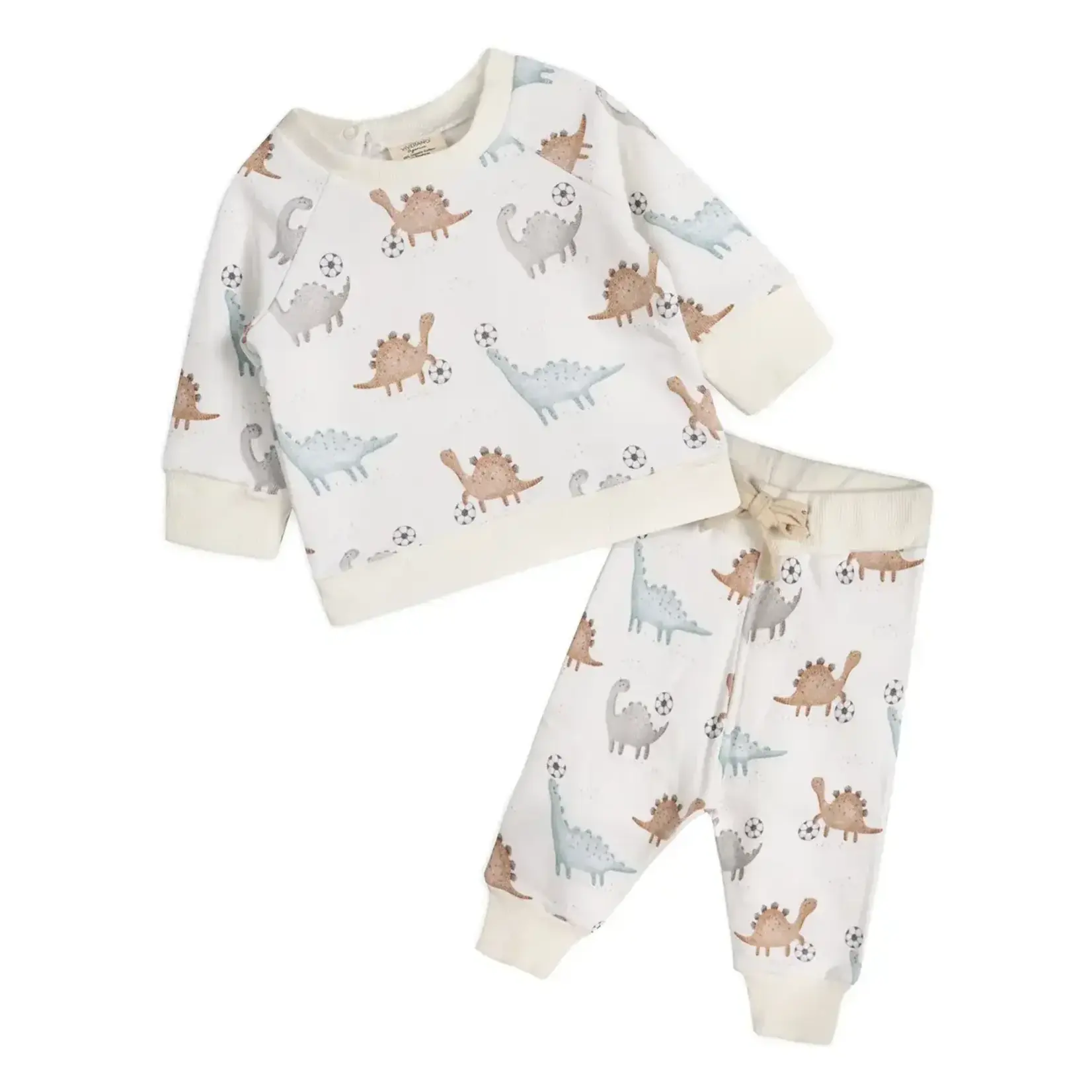 Viverano Organics Soccer Dino Baby Jogger & Pants Set (Organic Cotton)