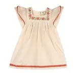 Viverano Organics Avalyn Floral Embroidered Baby Dress + Bloomer (Linen Blend)