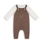 Viverano Organics Bear Sweater Knit Baby Overall & Bodysuit Set (Organic) Brown