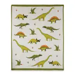 Viverano Organics Green Dinosaur - Organic jacquard Sweater Knit Baby Blanket