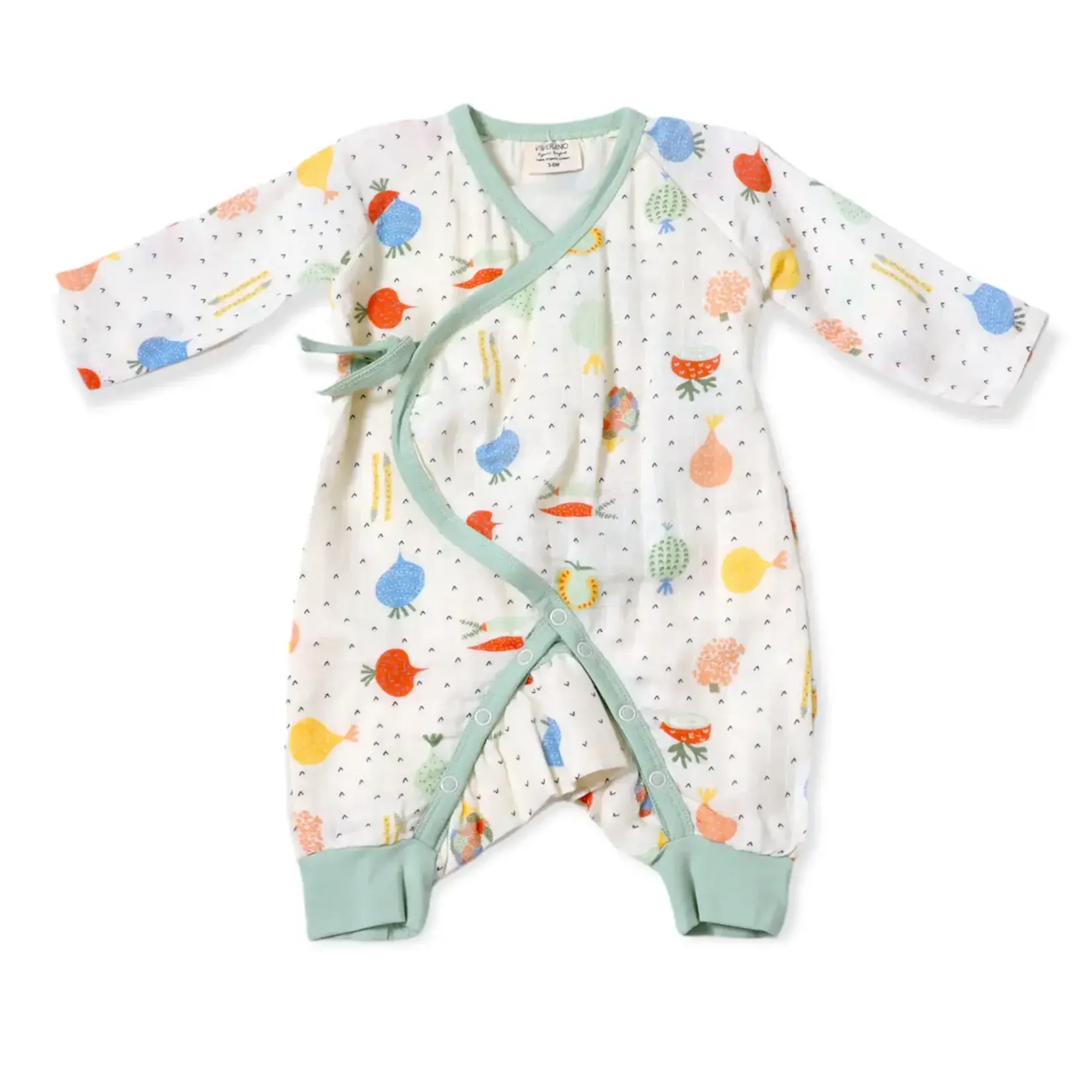 Viverano Organics Veggie Baby Kimono Romper (Organic Muslin)