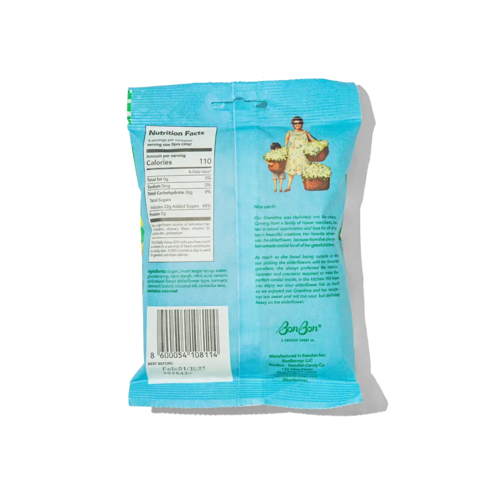 BonBon - A Swedish Candy Co Sour Elderflower Fish - Swedish Candy 5.2oz (150g)