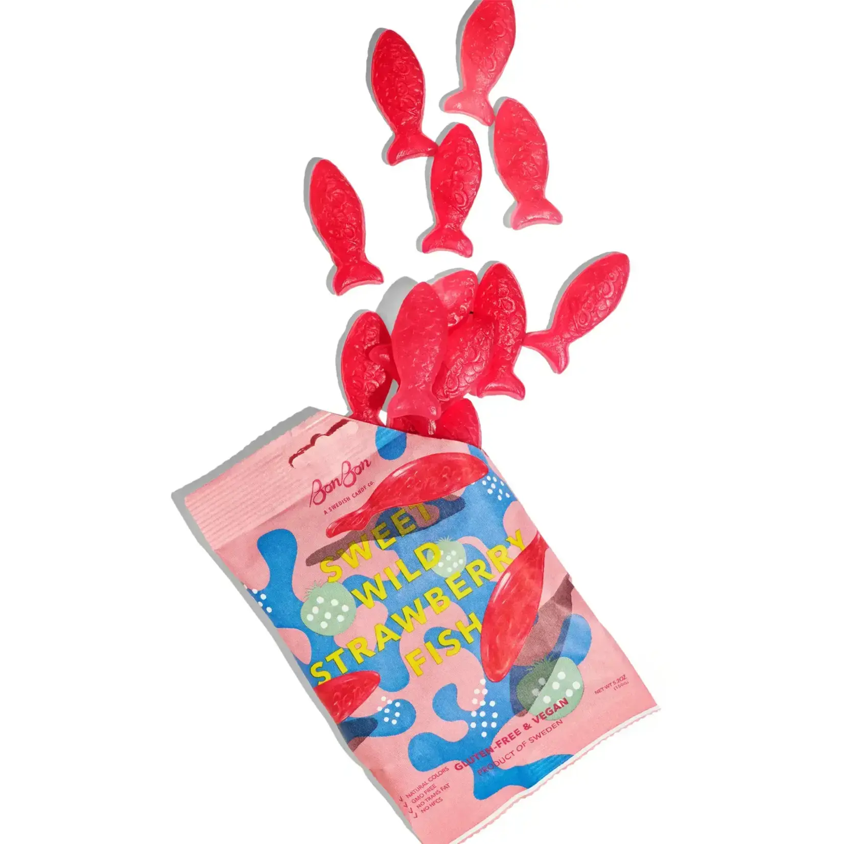 BonBon - A Swedish Candy Co Sweet Wild Strawberry Fish - Swedish Candy 5.2oz (150g)