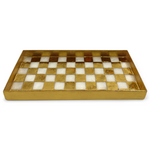MacKenzie-Childs gold check capiz vanity tray