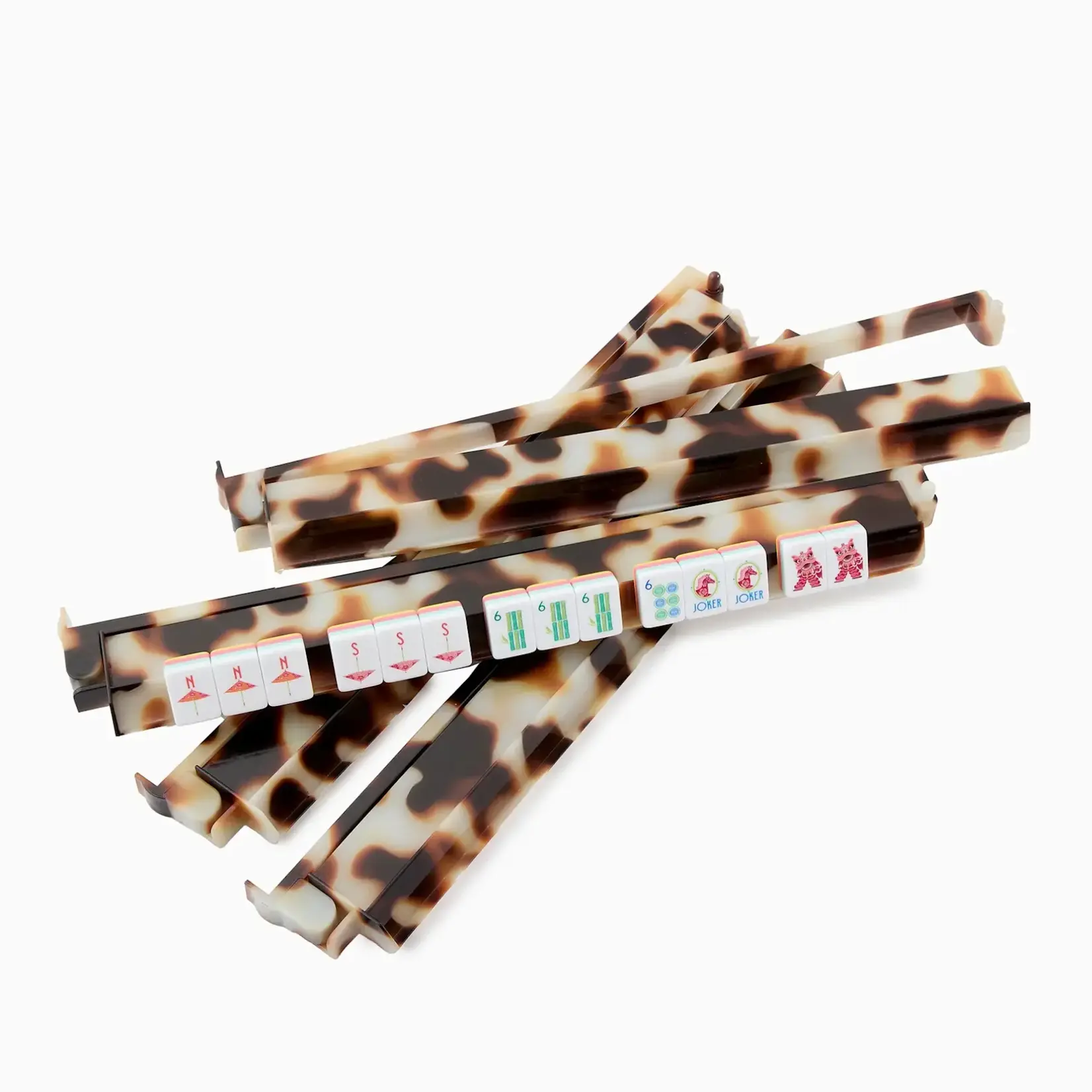Oh My Mahjong Blond Tortoise Rack and Pusher Set