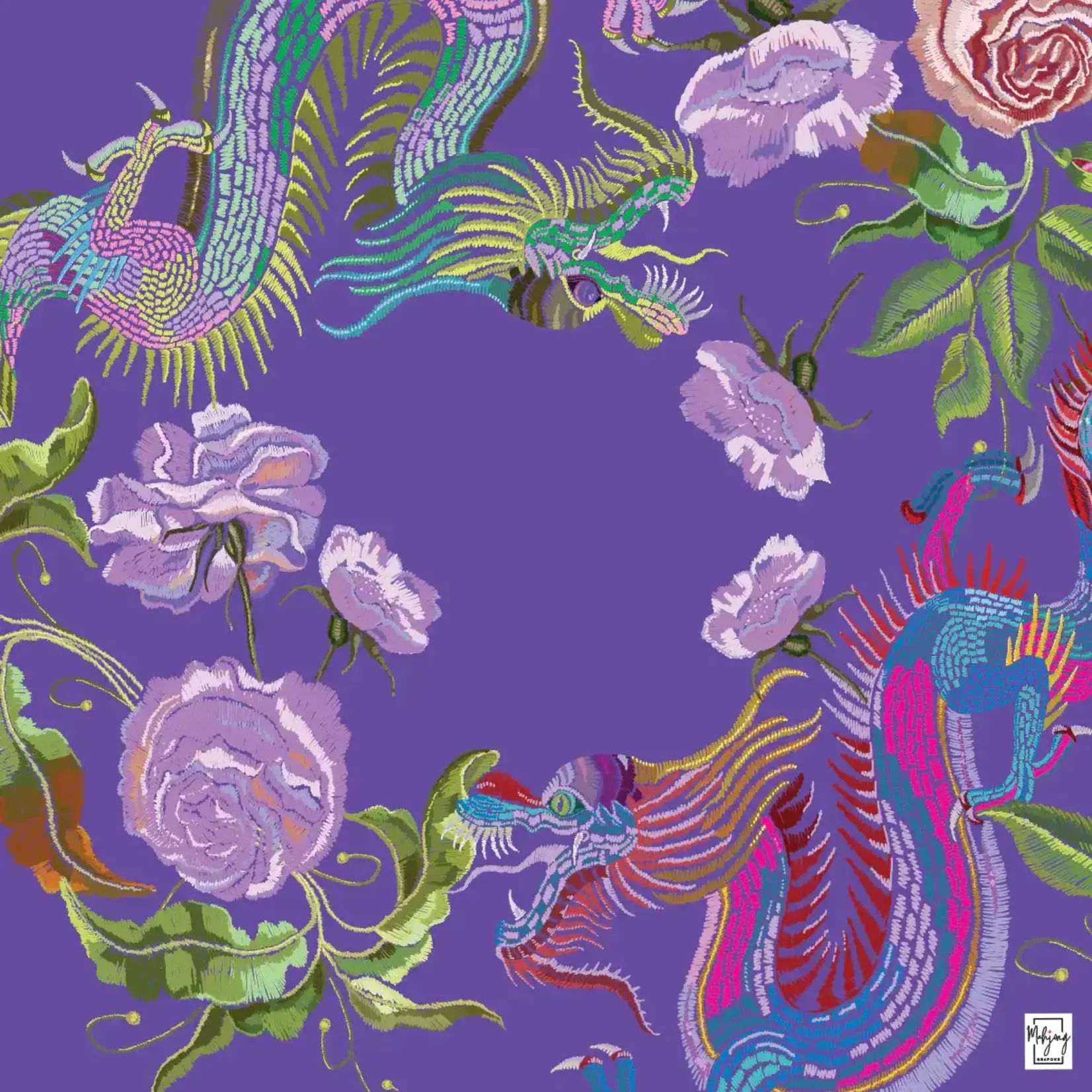 Bespoke Mahjong YEAR OF THE DRAGON MAT - PLUM