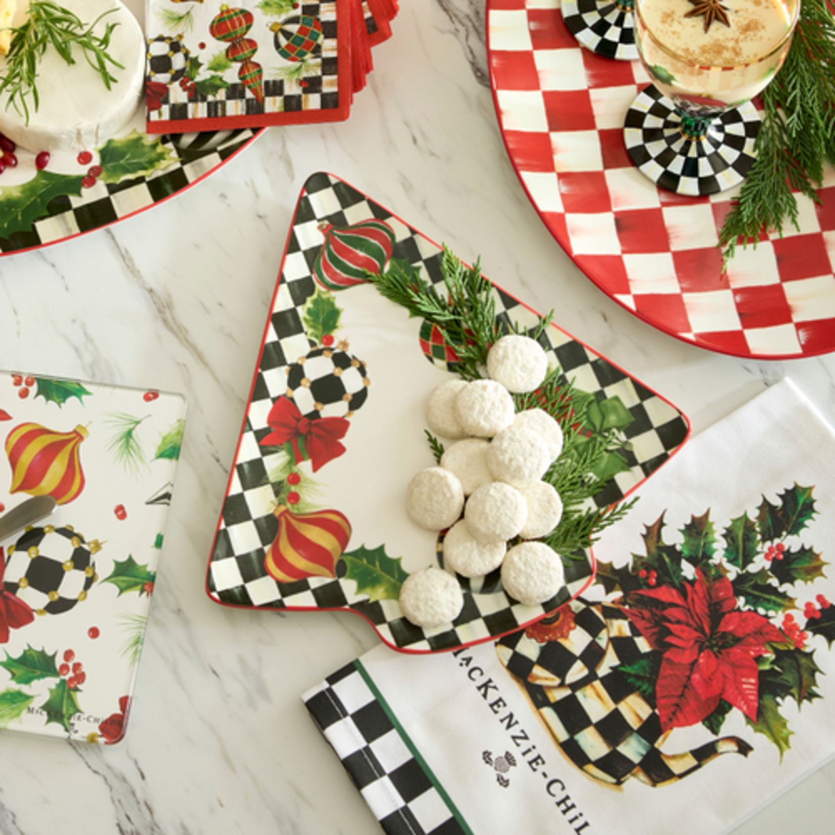 MacKenzie-Childs deck the halls tree serving platter