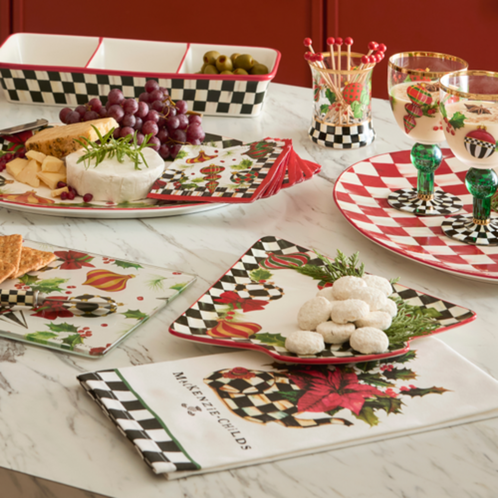 MacKenzie-Childs deck the halls tree serving platter