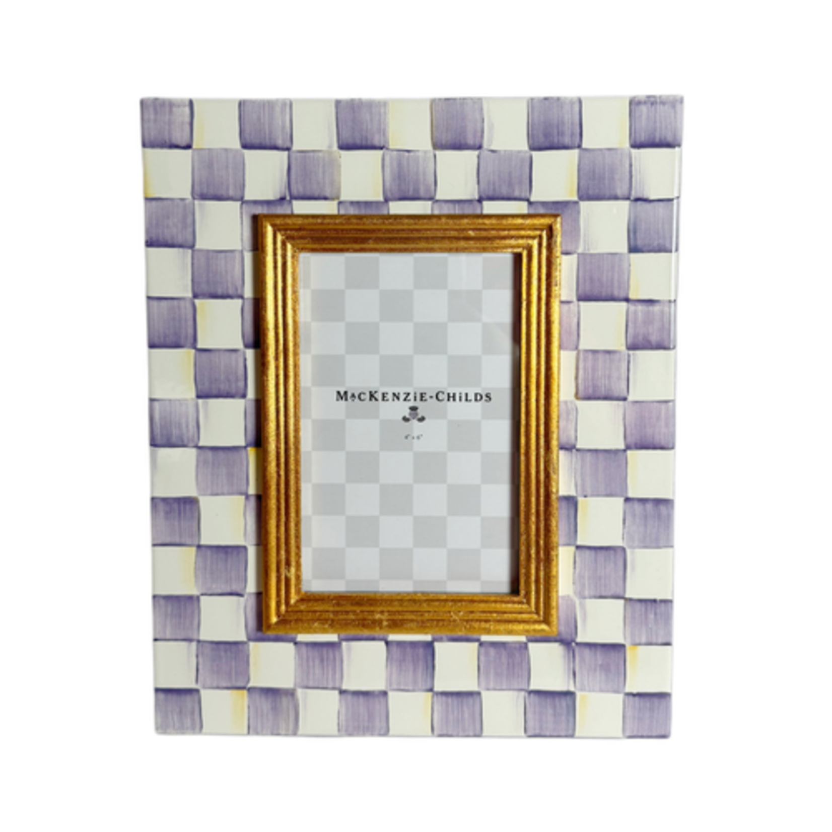 MacKenzie-Childs violet check 4" x 6" frame