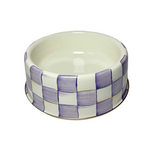 MacKenzie-Childs violet check large pet dish