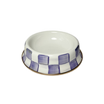 MacKenzie-Childs violet check small pet dish