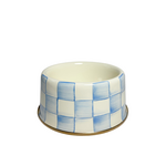 MacKenzie-Childs sky check medium pet dish