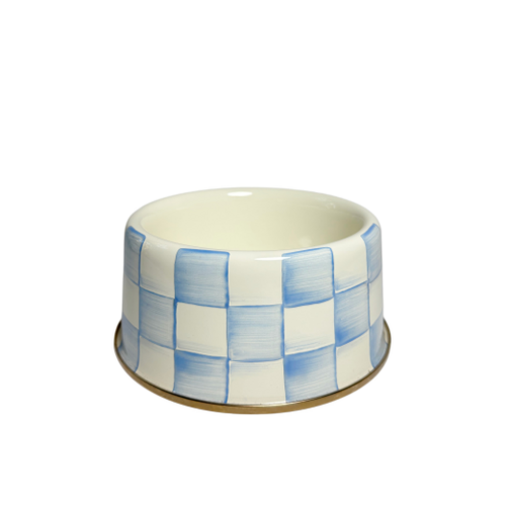 MacKenzie-Childs sky check medium pet dish