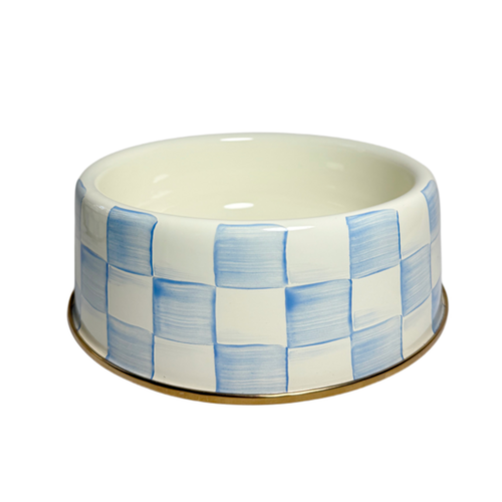 MacKenzie-Childs sky check large pet dish