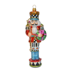 MacKenzie-Childs confetti christmas nutcracker glass ornament