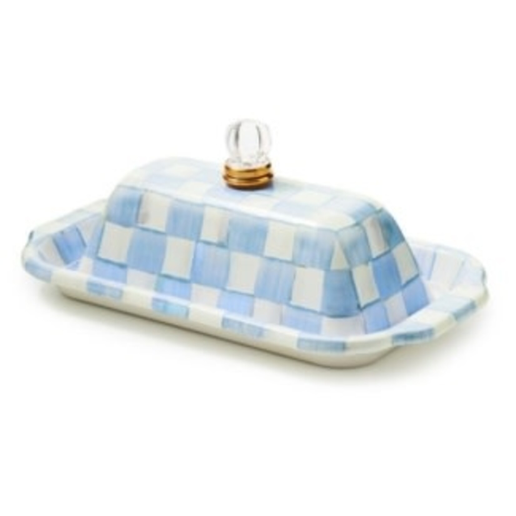 MacKenzie-Childs sky check butter box