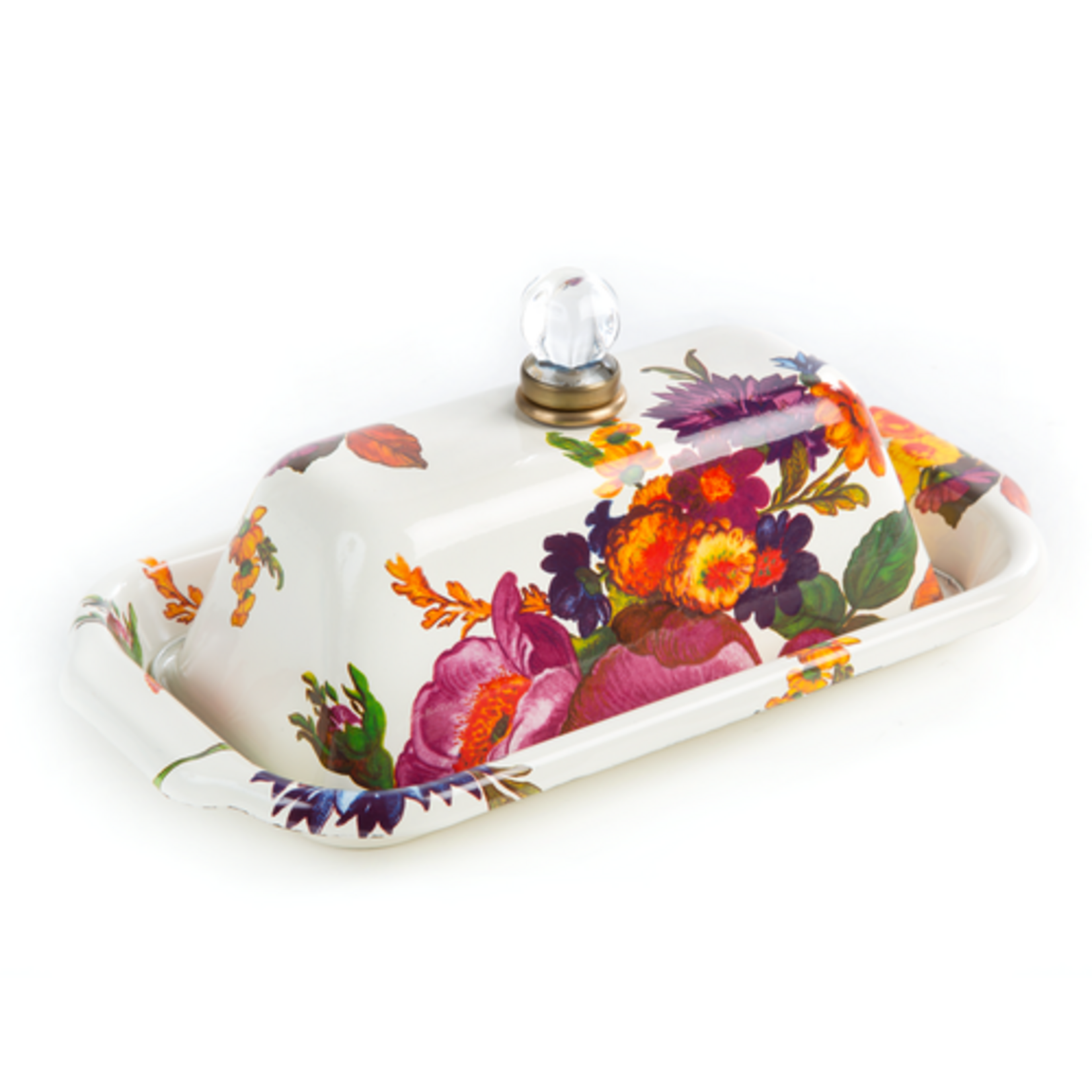 MacKenzie-Childs white flower market butter box