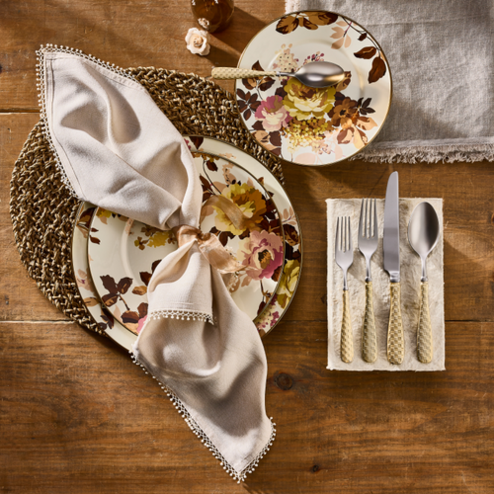MacKenzie-Childs wild rose white salad plate