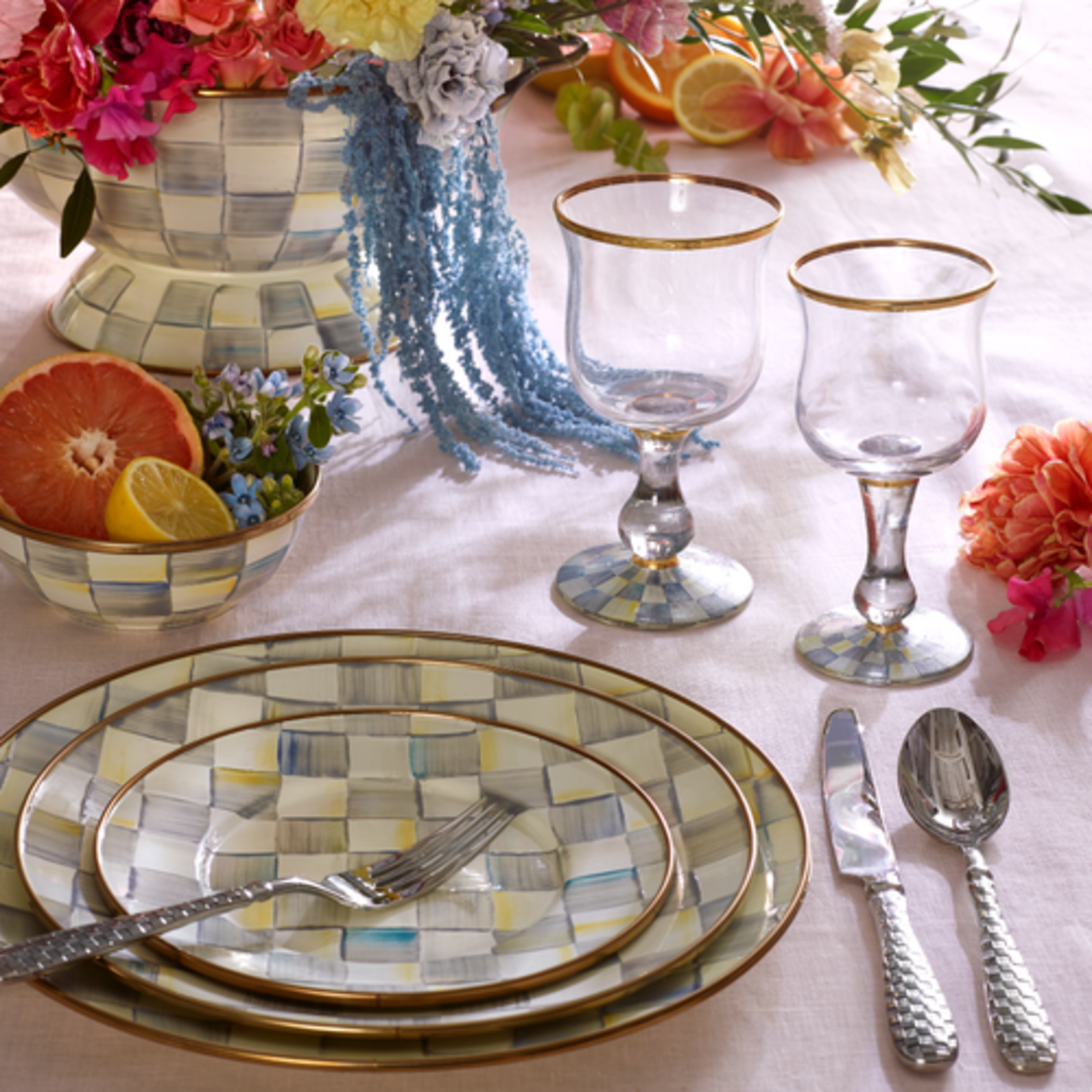 MacKenzie-Childs sterling check salad/dessert plate