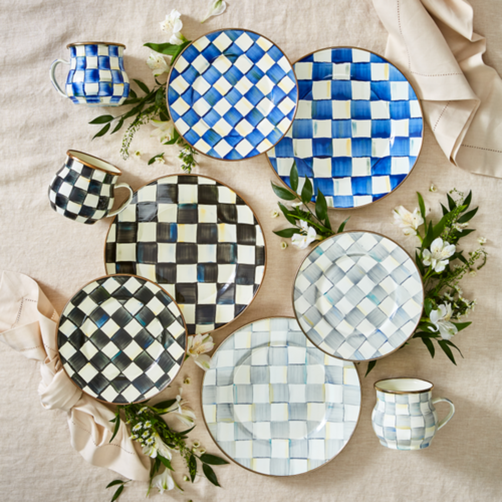 MacKenzie-Childs sterling check salad/dessert plate