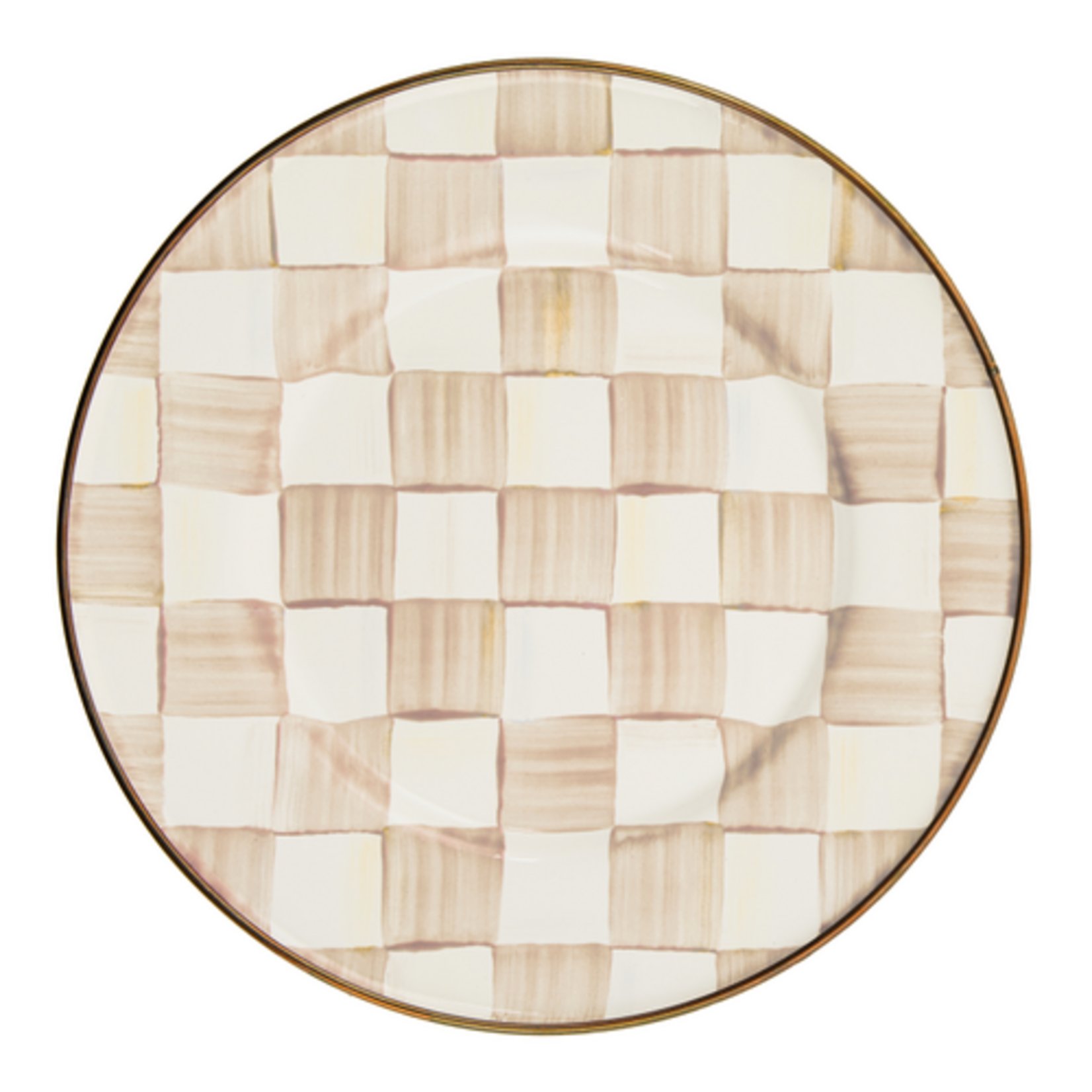 MacKenzie-Childs mocha check salad plate