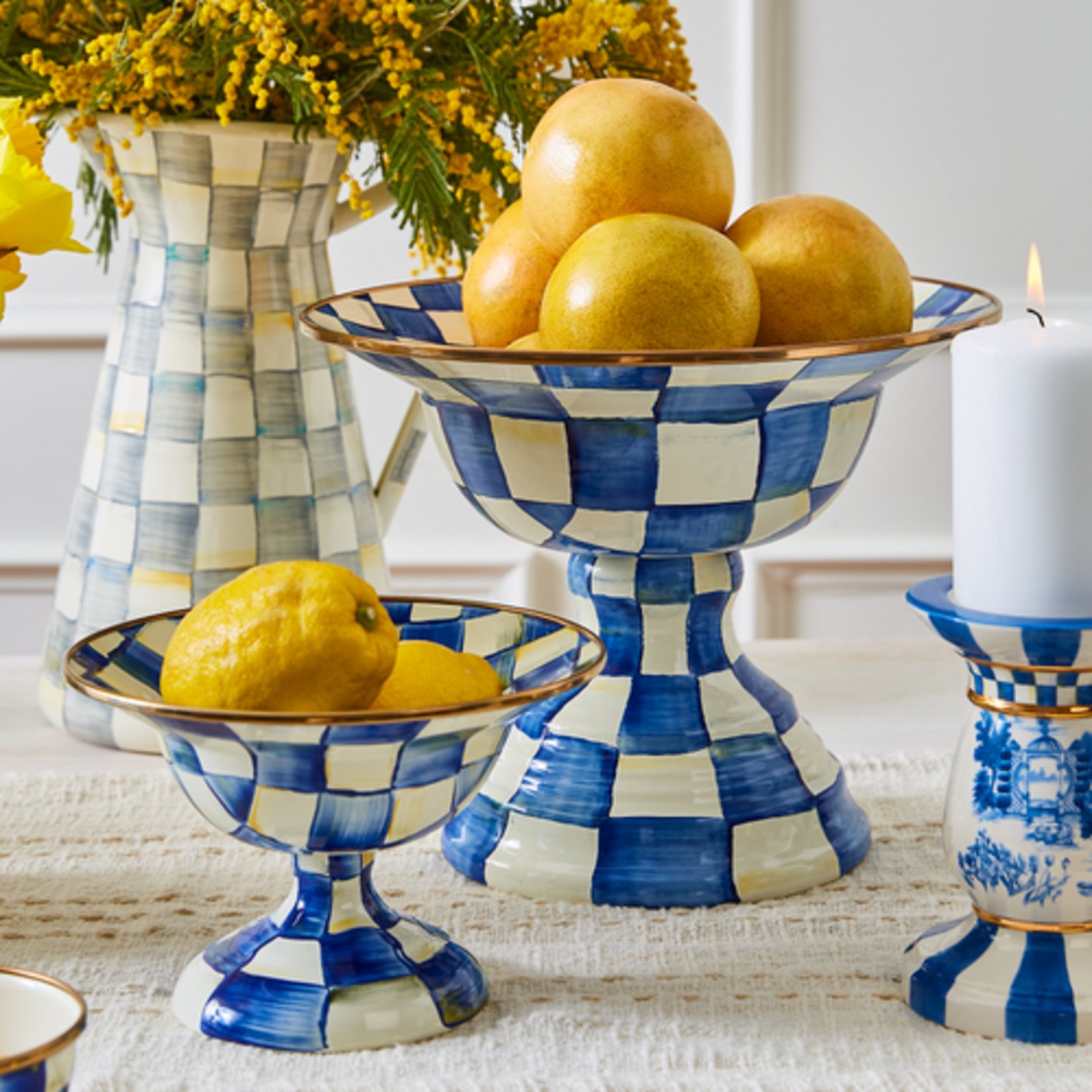 MacKenzie-Childs royal check large compote