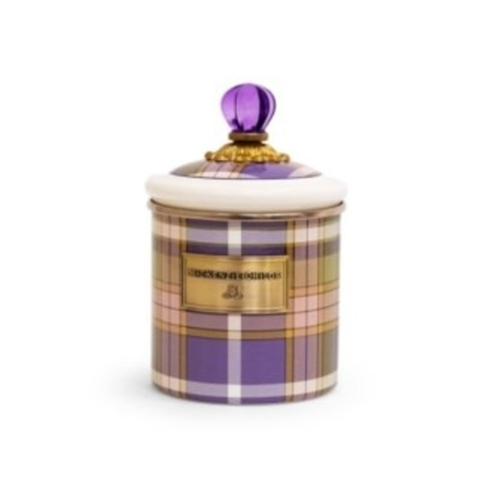 MacKenzie-Childs tartan violet small canister