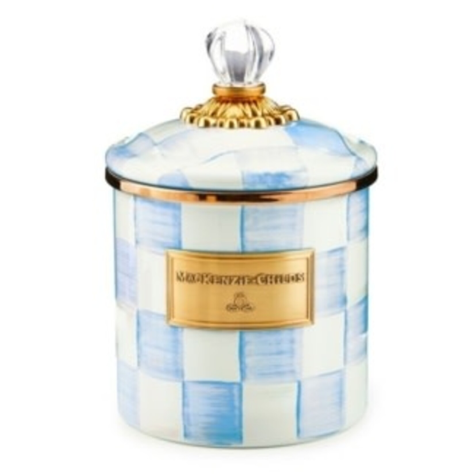 MacKenzie-Childs sky check small canister