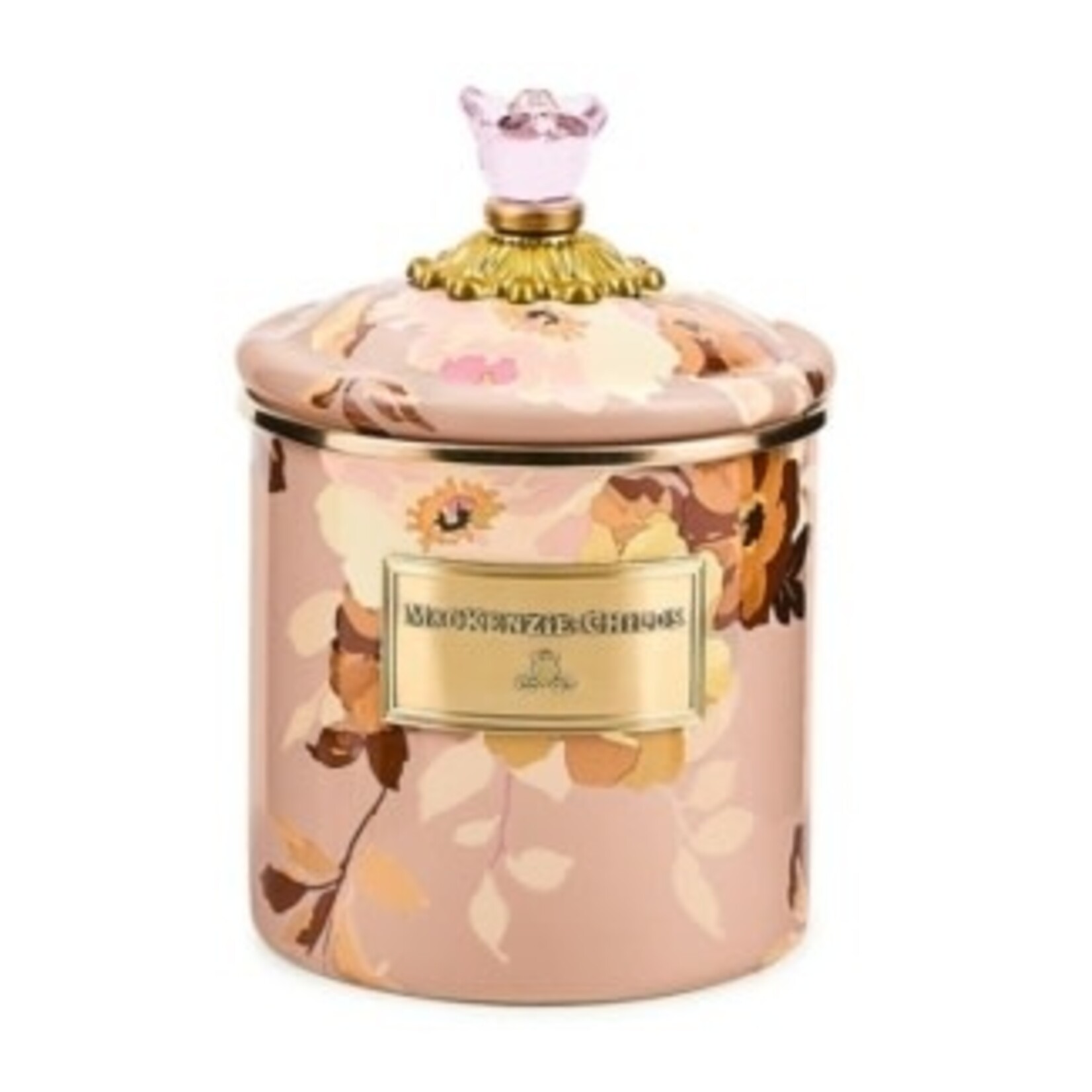 MacKenzie-Childs wild rose mauve small canister