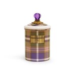 MacKenzie-Childs tartan violet medium canister