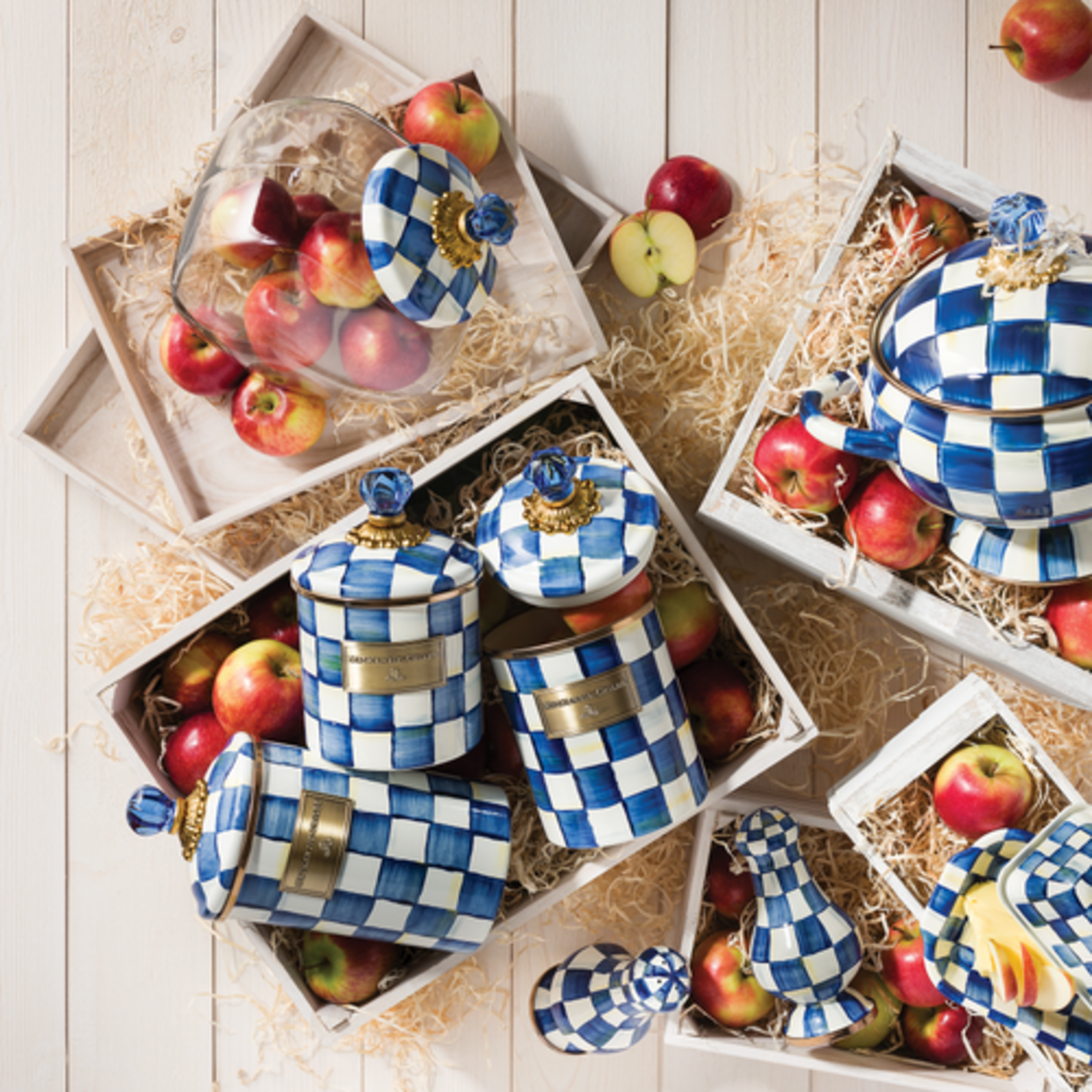 MacKenzie-Childs royal check medium canister