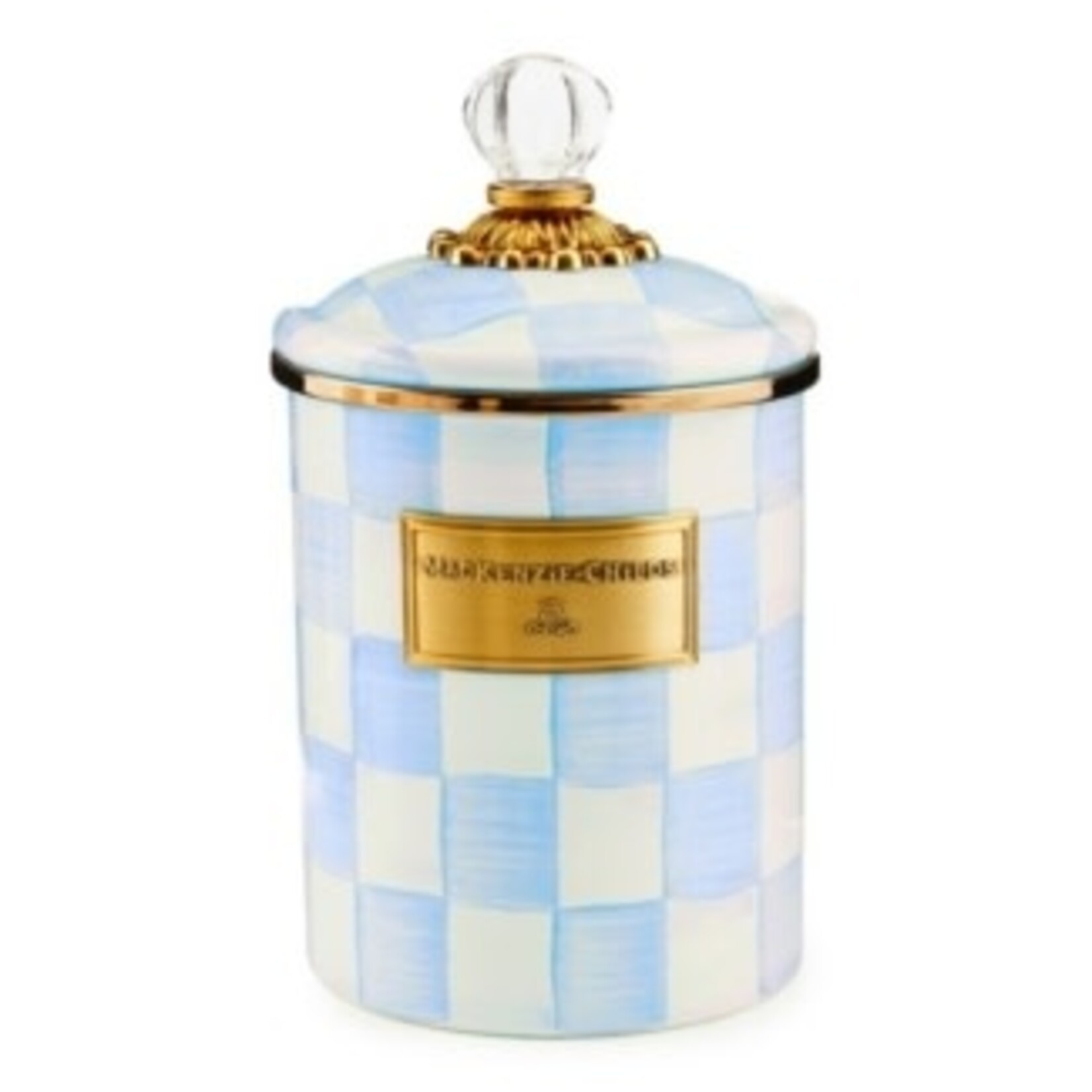MacKenzie-Childs sky check medium canister