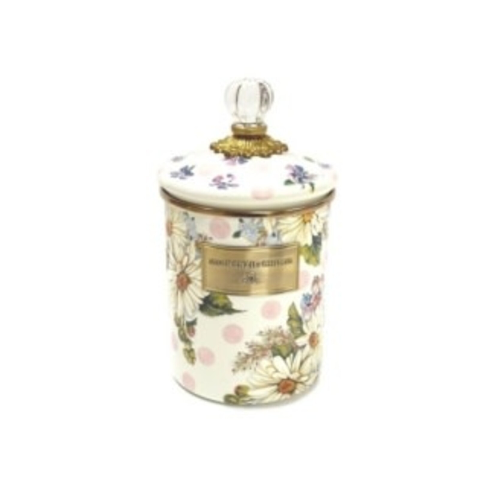 MacKenzie-Childs wildflowers pink medium canister