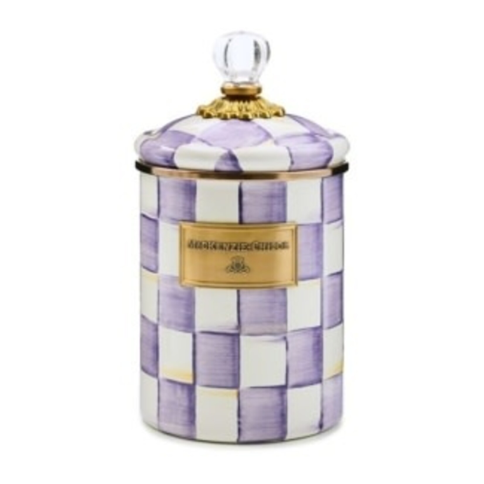 MacKenzie-Childs violet check medium canister