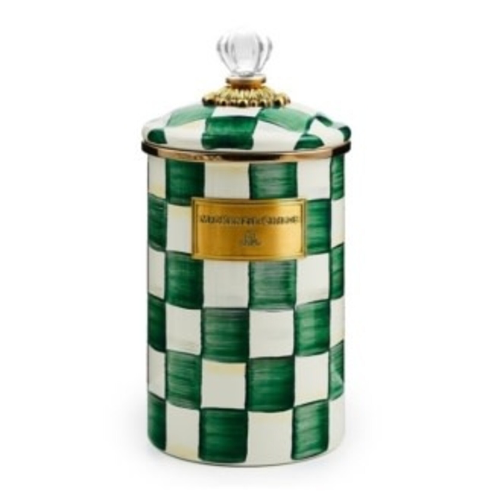 MacKenzie-Childs emerald check large canister