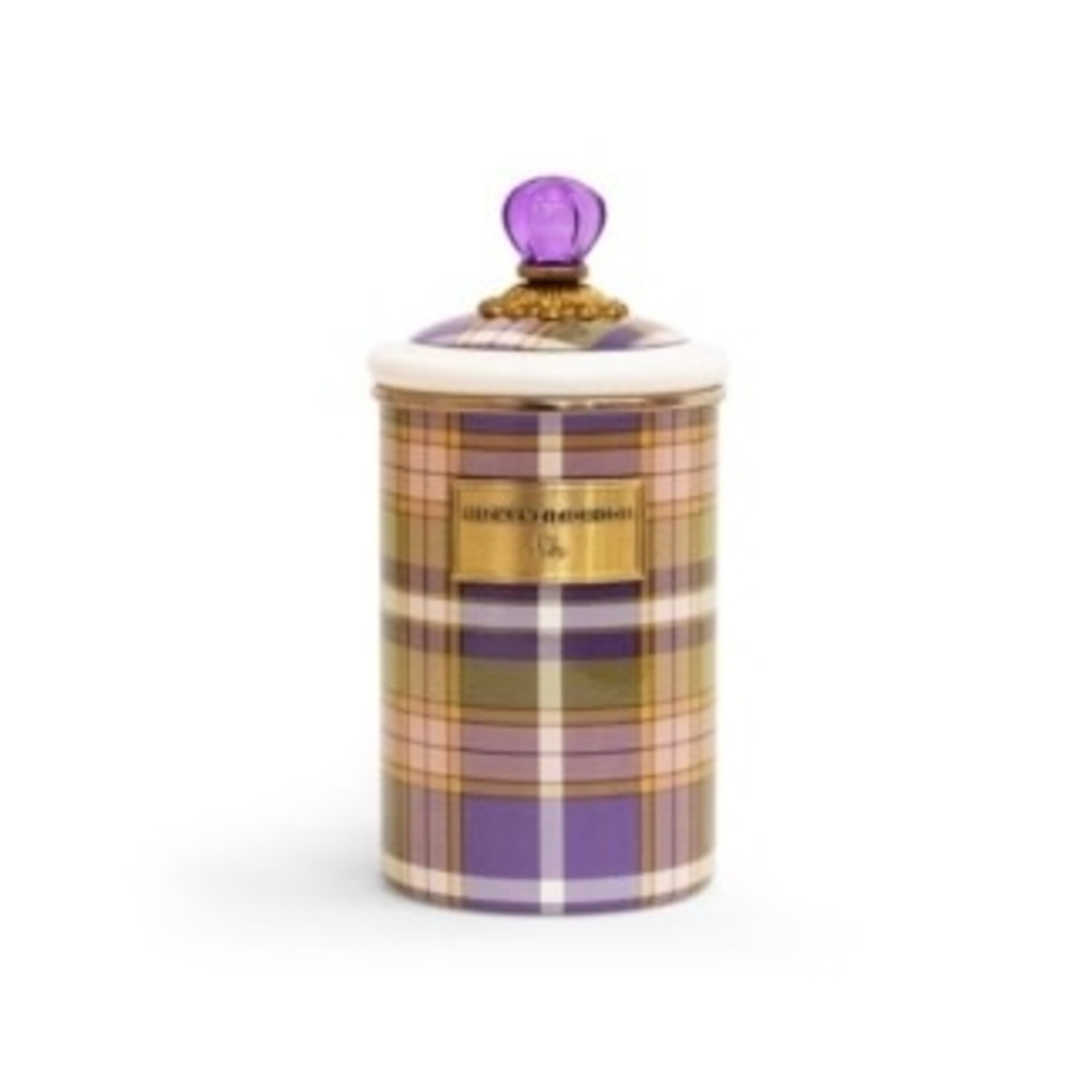 MacKenzie-Childs tartan violet large canister