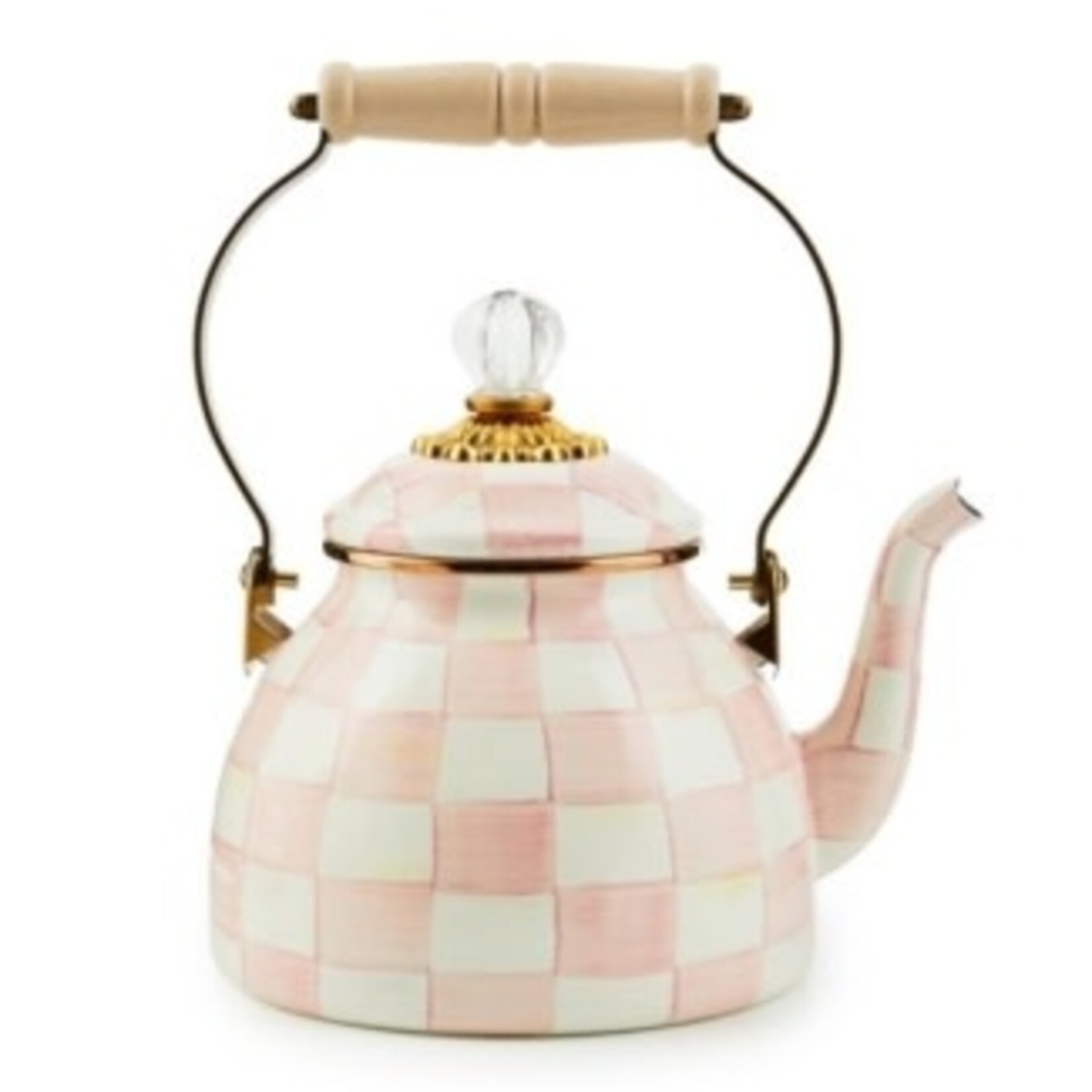 MacKenzie-Childs rosy check 2 quart tea kettle