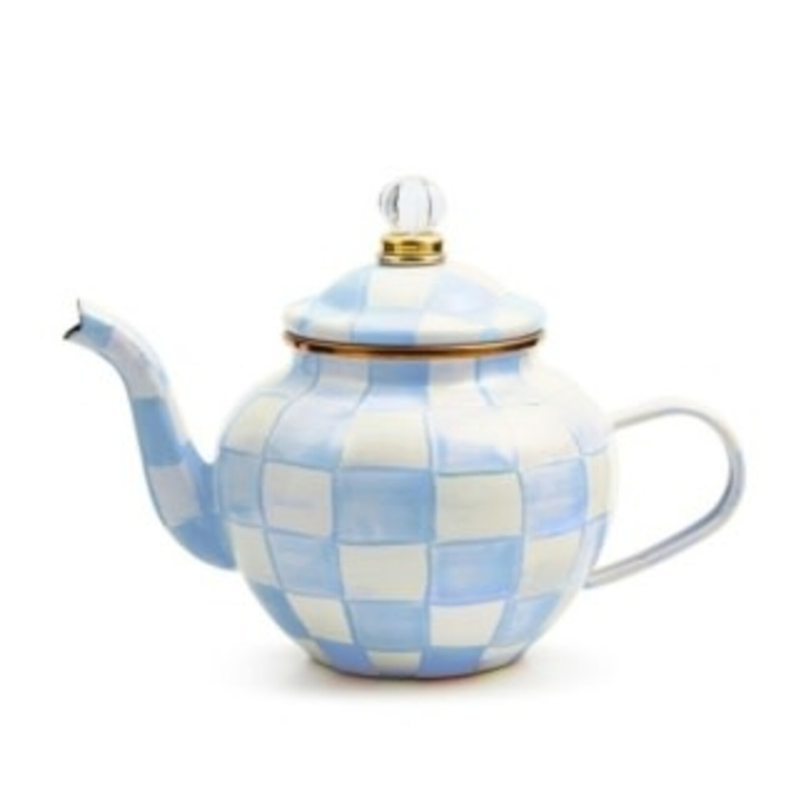 MacKenzie-Childs sky check 4 cup teapot