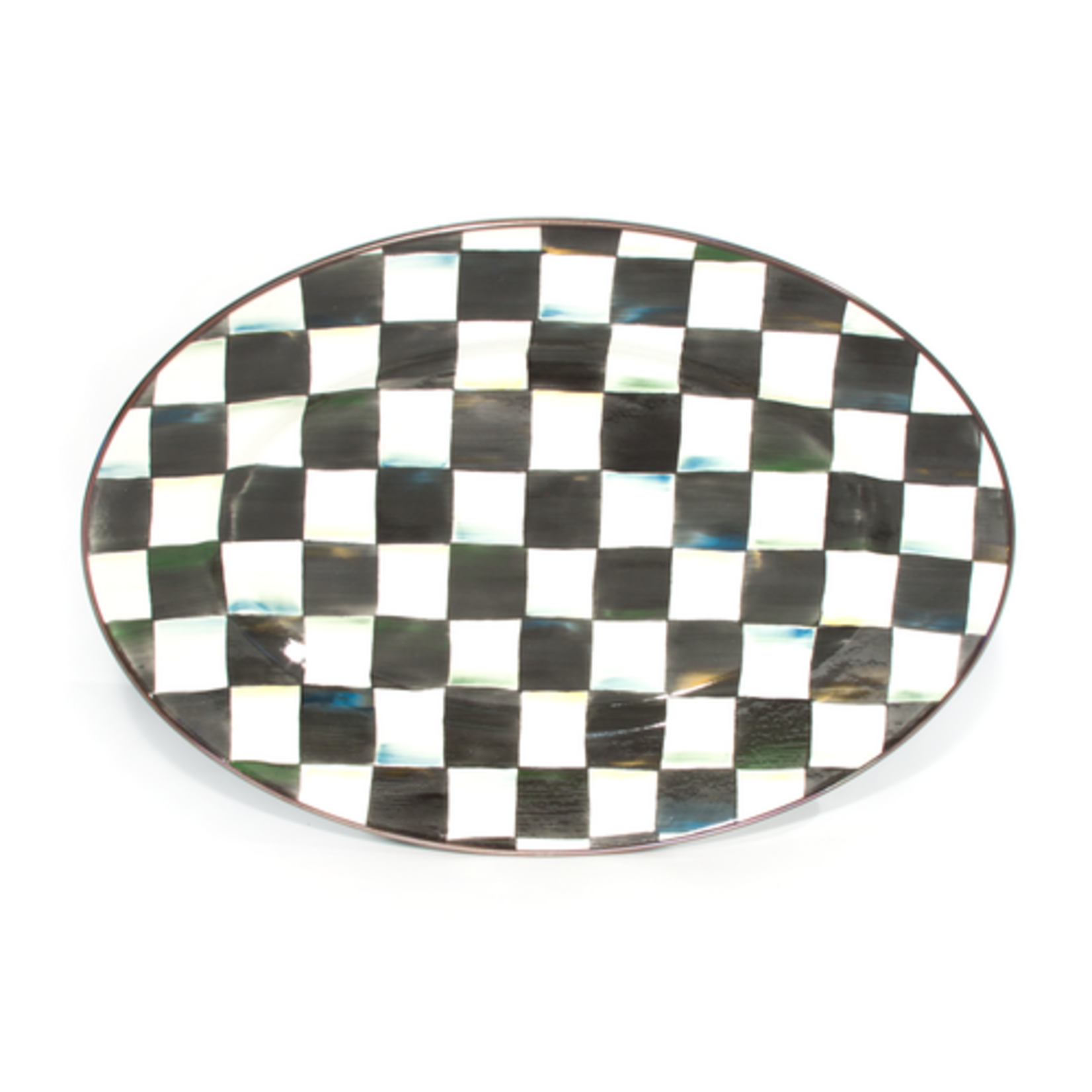 MacKenzie-Childs courtly check small oval platter
