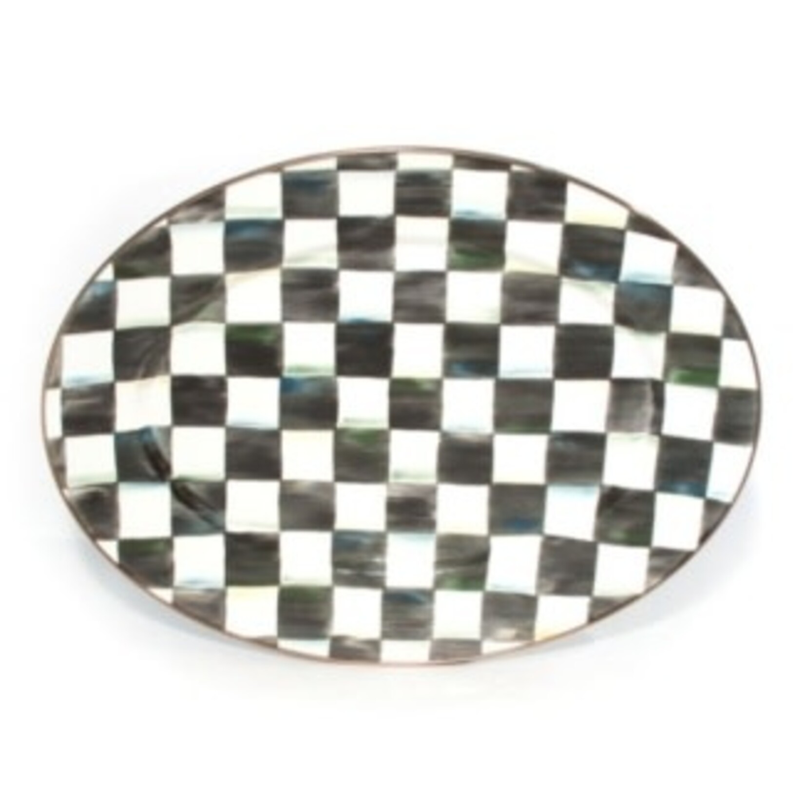 MacKenzie-Childs courtly check medium oval platter