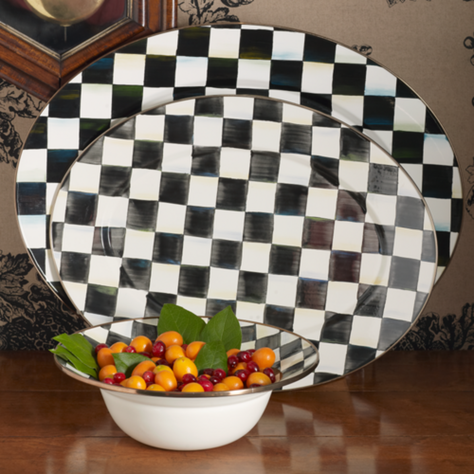 MacKenzie-Childs courtly check medium oval platter