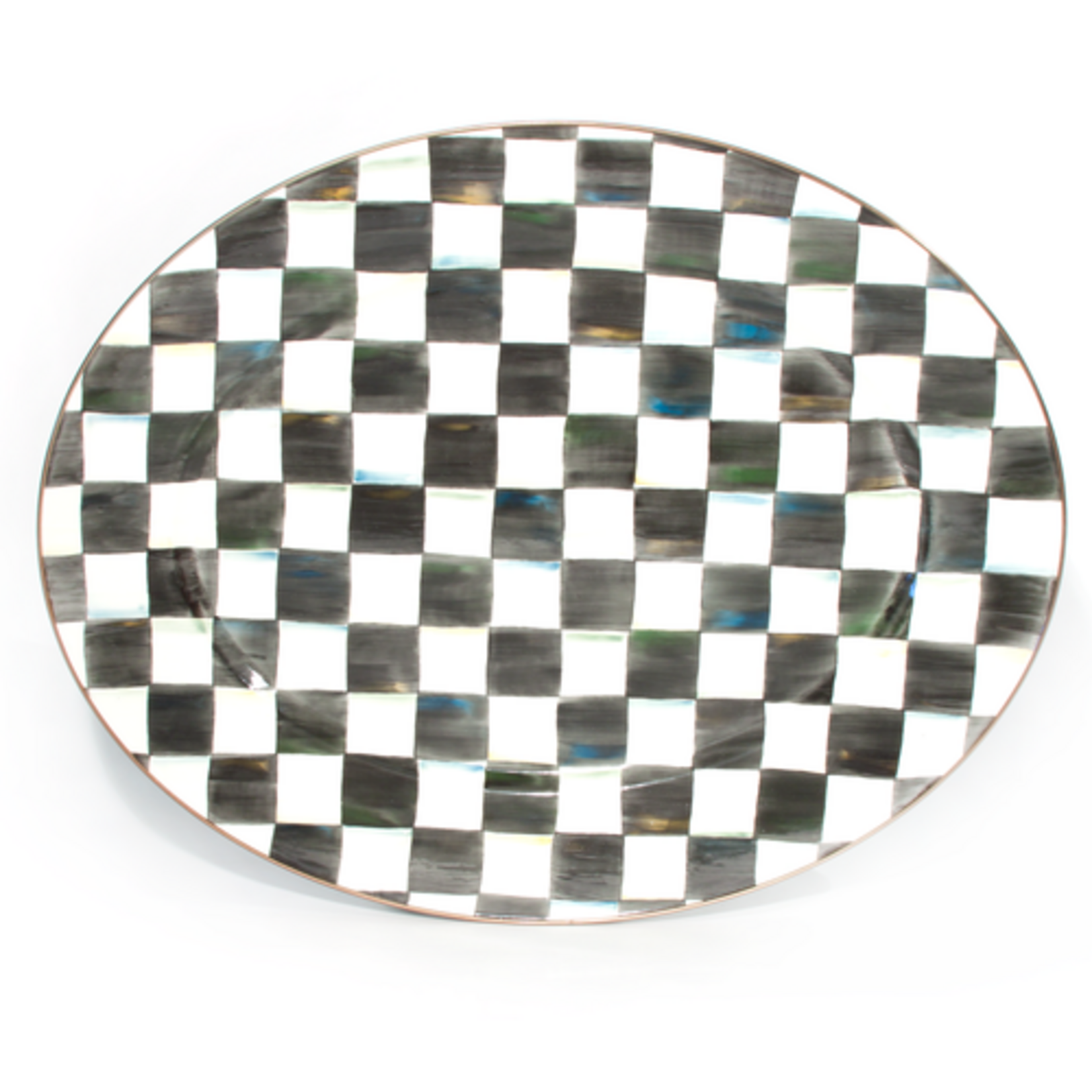 MacKenzie-Childs courtly check large oval platter