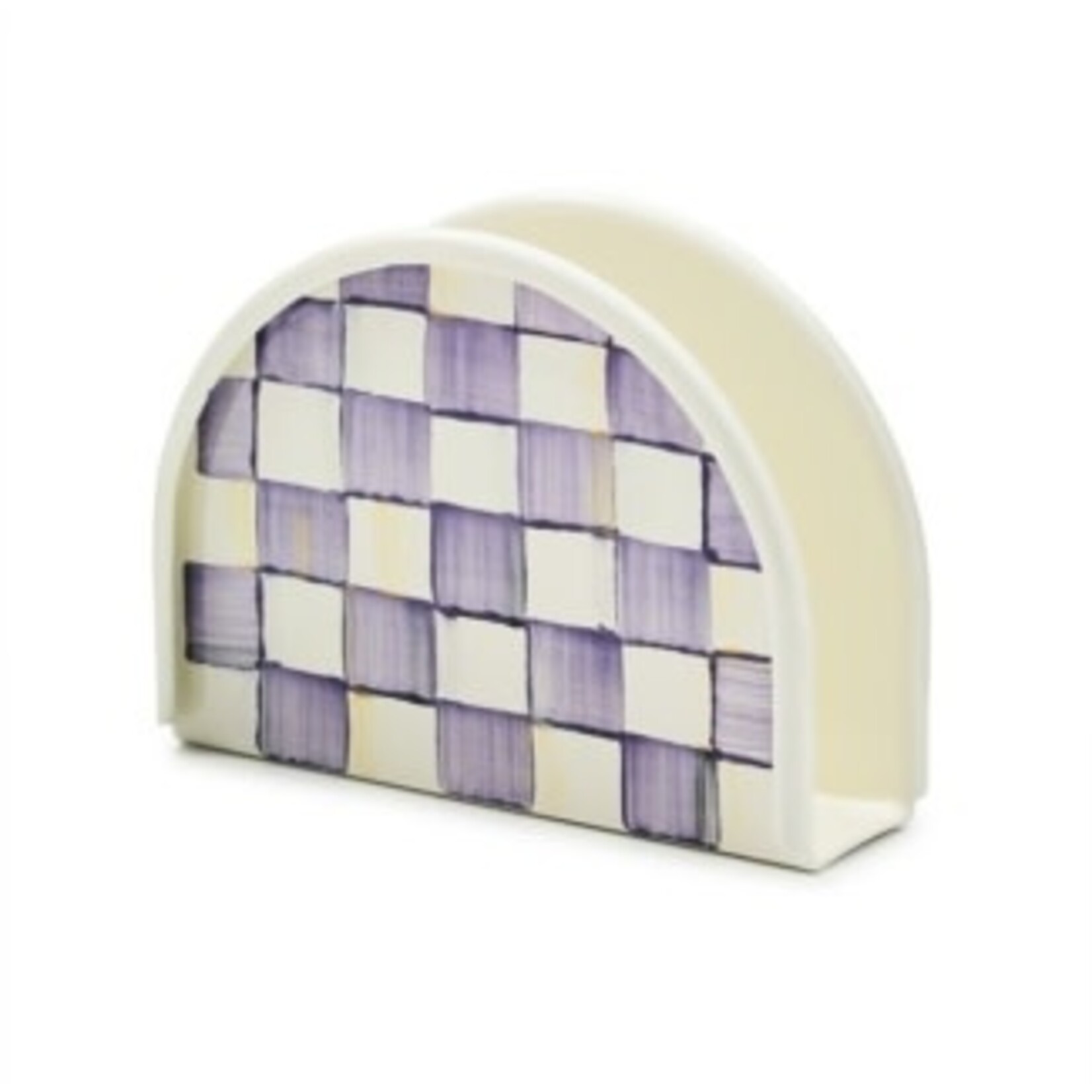 MacKenzie-Childs violet check napkin holder