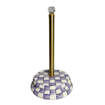 MacKenzie-Childs violet check paper towel holder