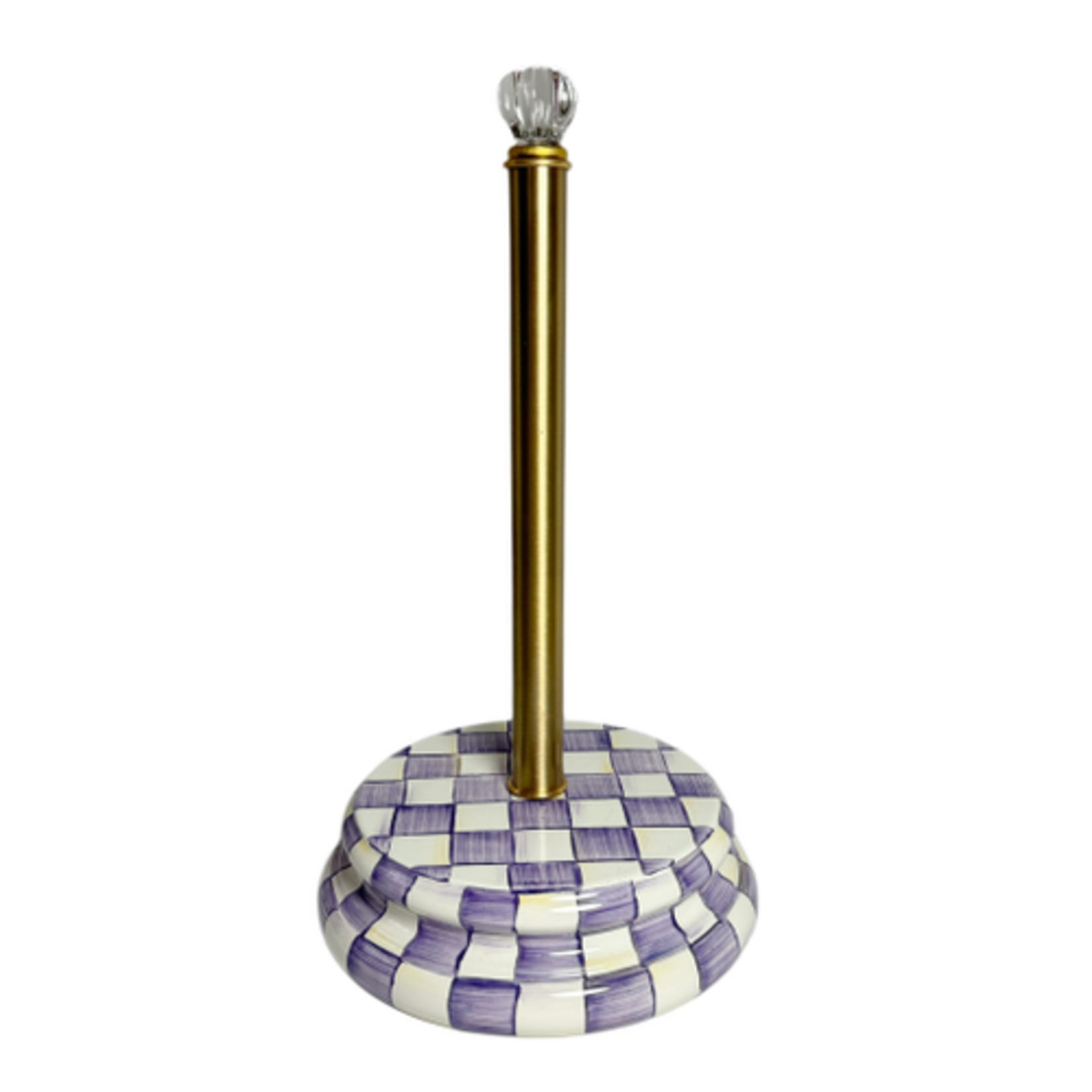 MacKenzie-Childs violet check paper towel holder