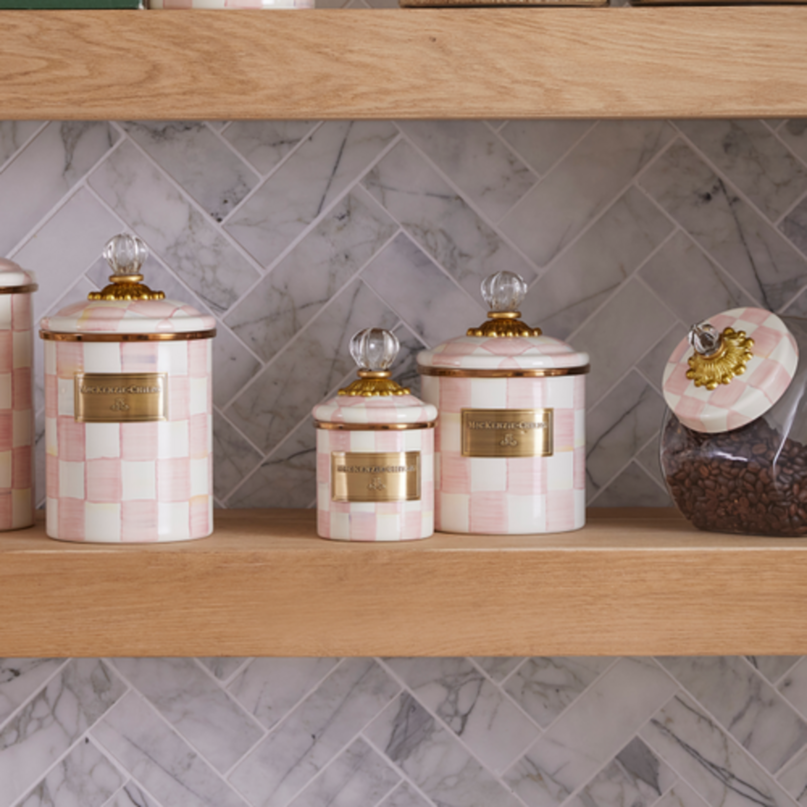 MacKenzie-Childs rosy check mini canister