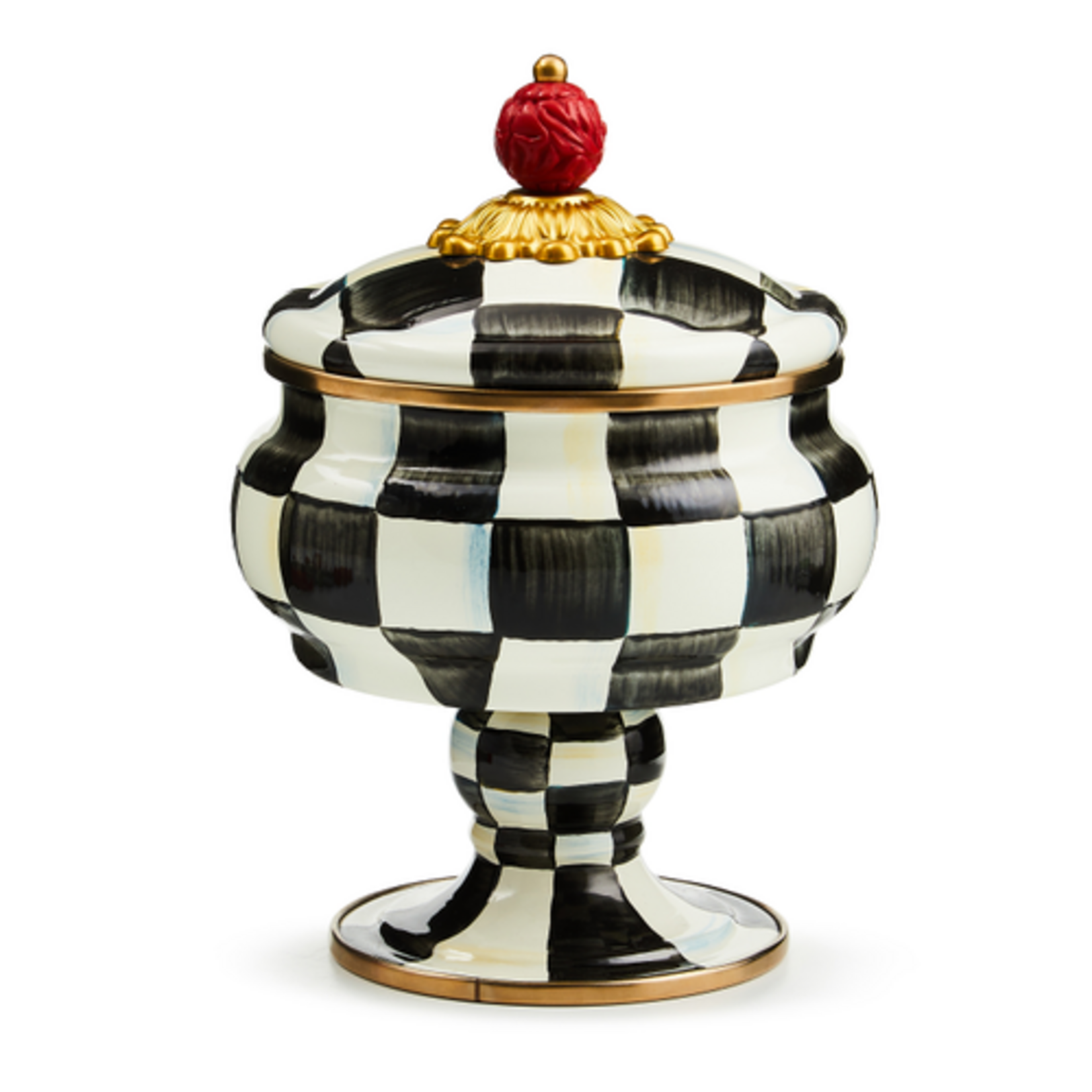 MacKenzie-Childs courtly check curiosity pot