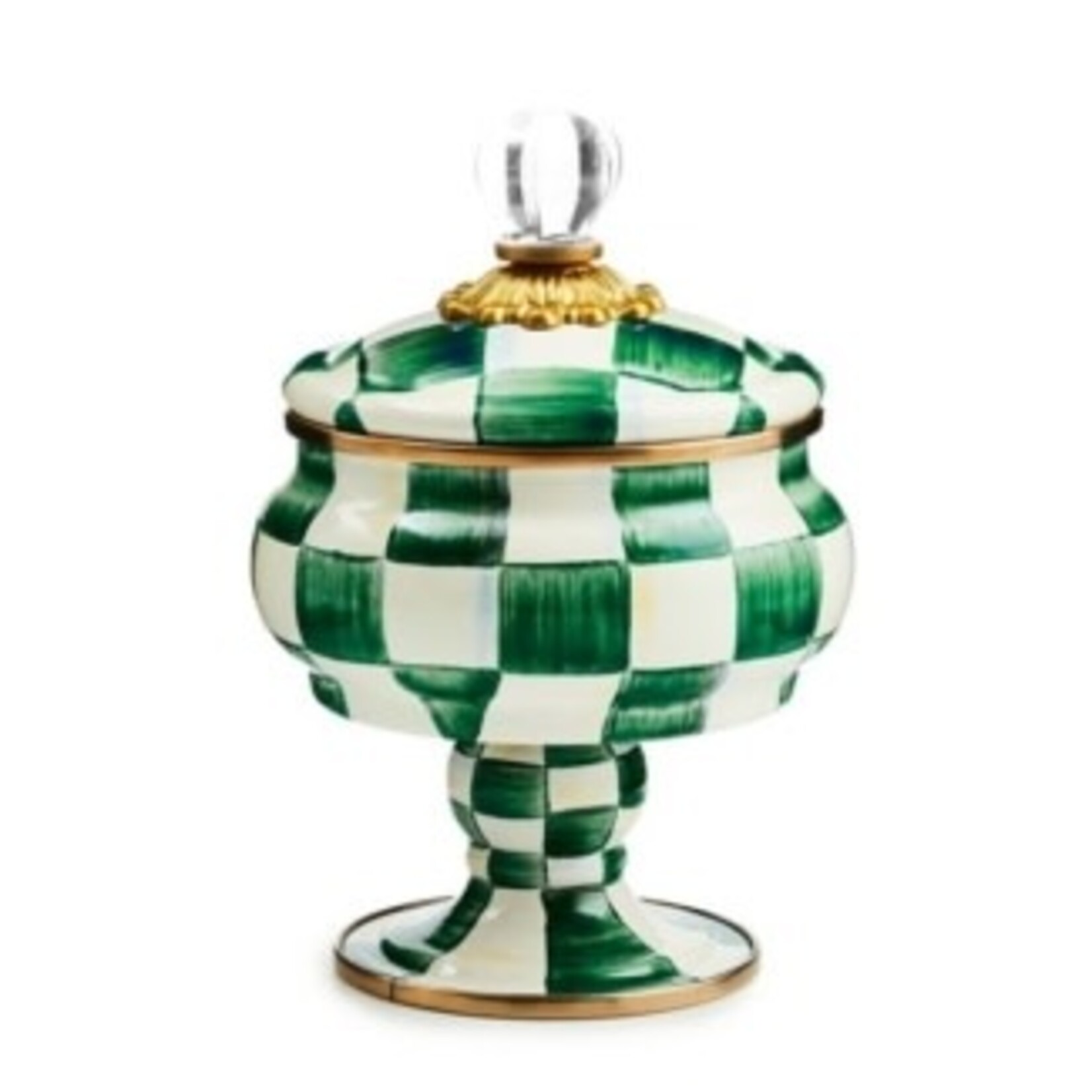 MacKenzie-Childs emerald check curiosity pot