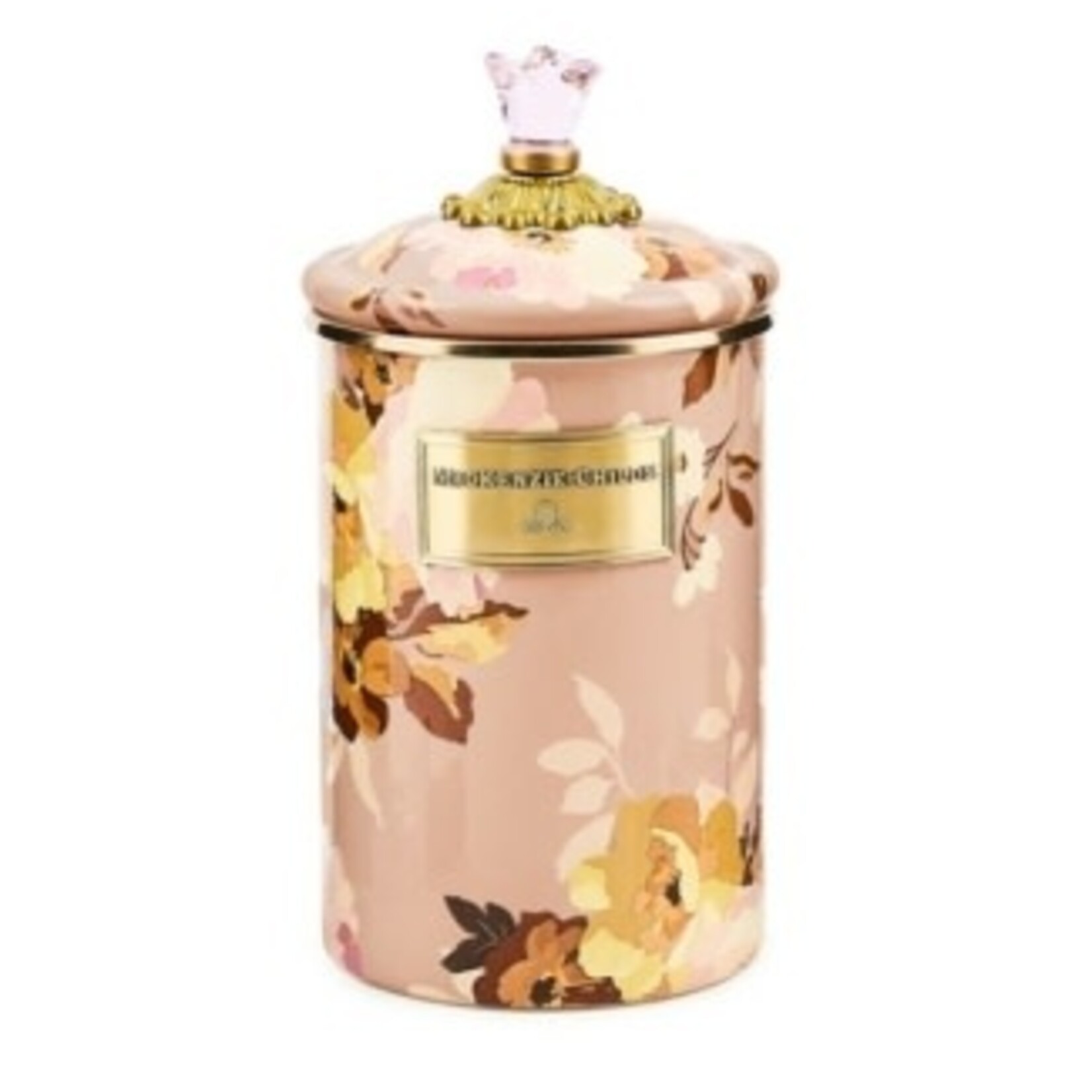 MacKenzie-Childs wild rose mauve large canister
